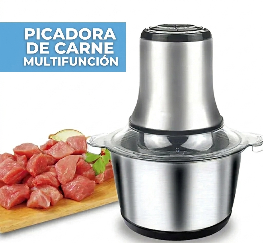 PICADOR ELÉCTRICO ACERO INOXIDABLE - 2 LITROS