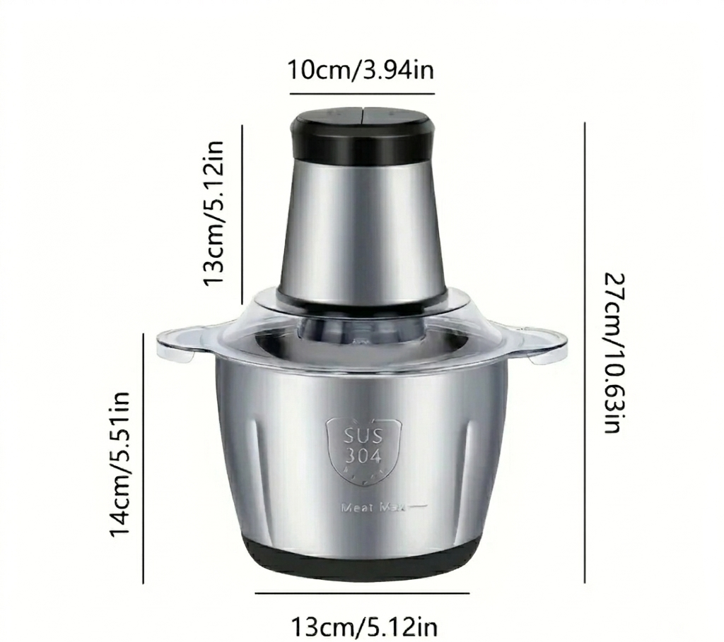 PICADOR ELÉCTRICO ACERO INOXIDABLE - 2 LITROS